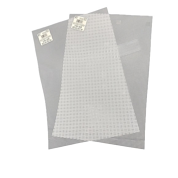 Darice 7 Mesh White Perforated Plastic 12" x 18" lot of 2 Sheets + free leftover - Picture 1 of 3